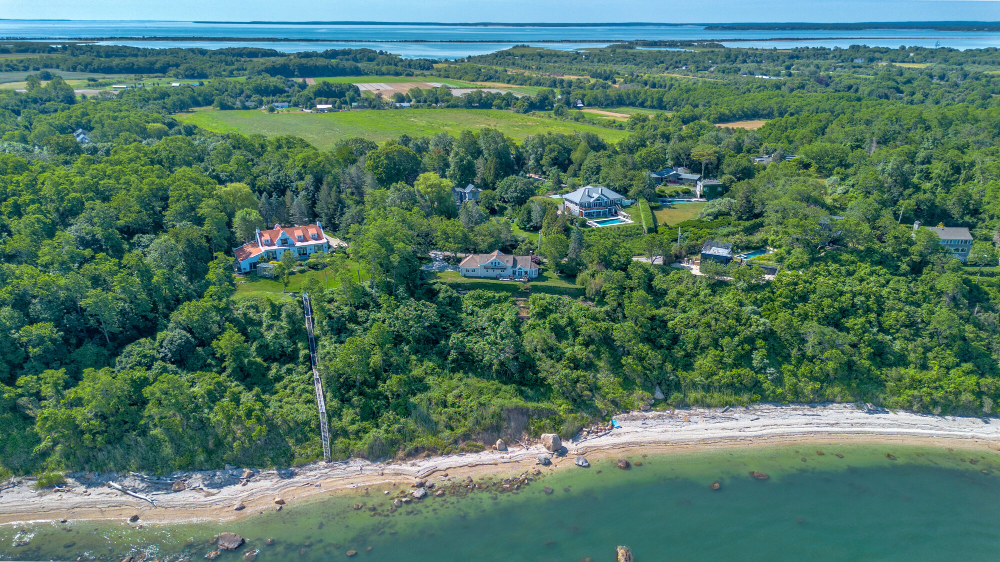 Neighborhood and shoreline aerial, Orient