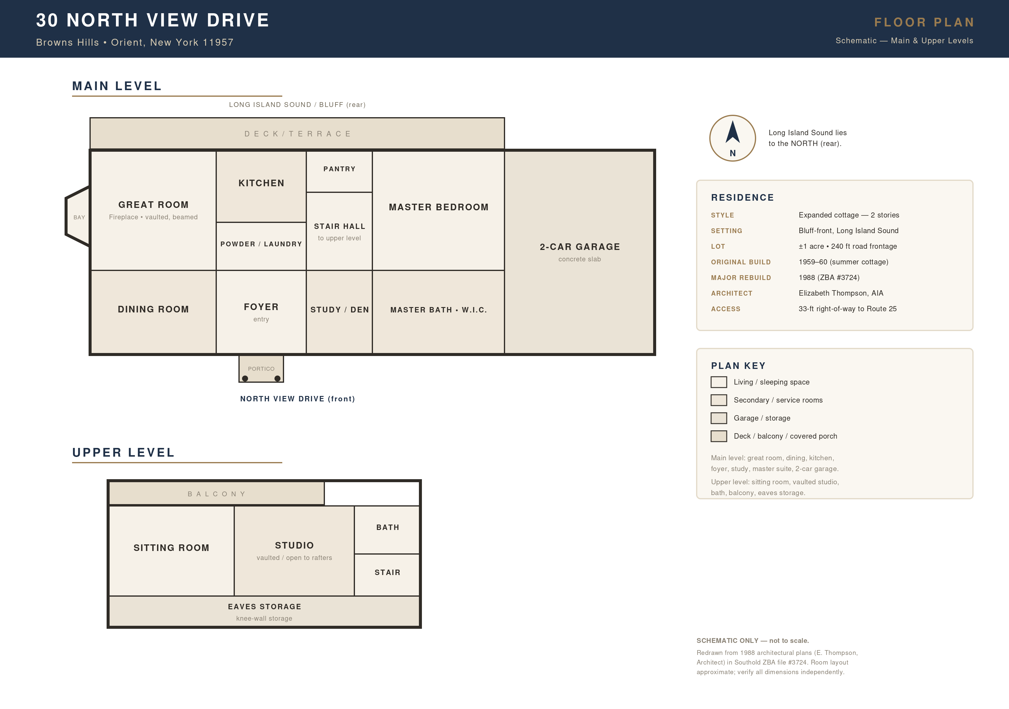30 North View Drive floor plan, main and upper levels
